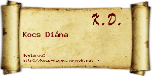 Kocs Diána névjegykártya